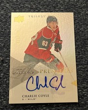2013-14 UD Trilogy Premieres AUTO ROOKIE SP Charlie Coyle RC #128 Wild (f3)