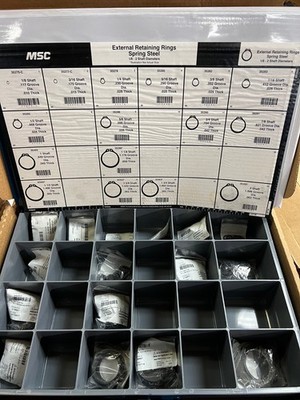 MSC External Retaining Rings Spring Steel 1/8-2 Shaft Diameters 59198