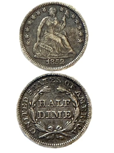 1852 Seated Liberty Silver Half Dime 5C - Philadelphia Mint