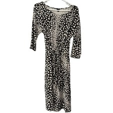 Ann Taylor Faux Wrap Print Dress Career Casual M