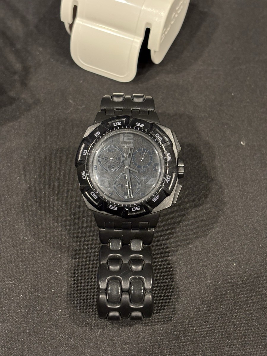 Swatch Black and Gray Chronograph Watch Amazon.com: Swatch I New Chrono Unisex Watch Casual Polymer  main image 4