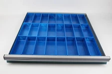 24 Blue Tool Box Drawer Dividers - 3 x 8 x 2 Inch Deep (actual depth 1-3/4) Bins