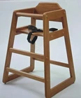 Lipper Wooden High Chair for Baby Toddler Stackable Restaurant Style Pecan New