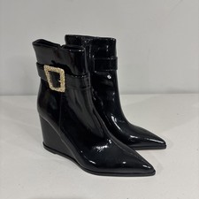 Sam Edelman Womens Weslie 2 Black Wedge Boots Shoes 6 Medium