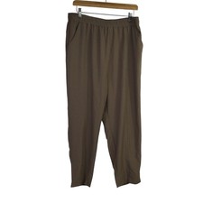 Varley Slim Pintuck Pant Pants Women XL Walnut Elastic Waist Pocket Casual