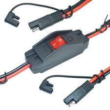 30A 12VDC 10AWG 2Pin SAE To SAE Converter Cable Wire Harness ON/Off Switch