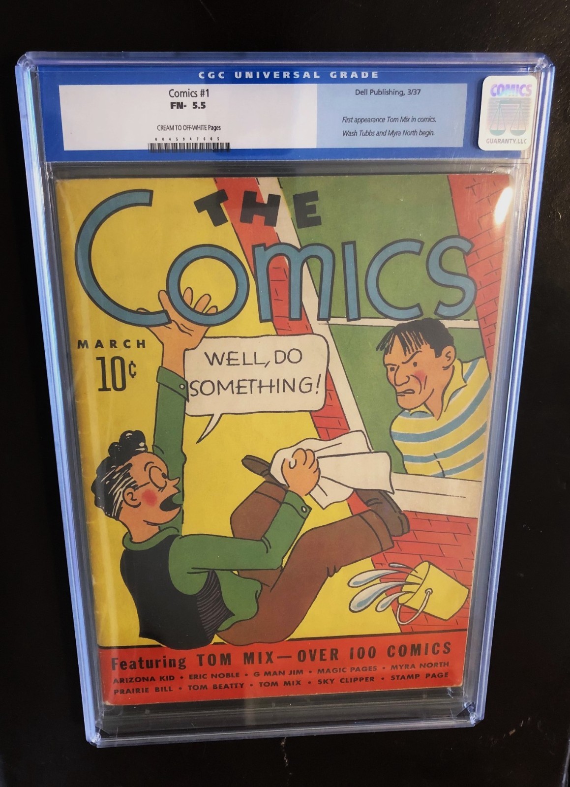 Comics #1. CGC 5.5. Wash Tubbs & Myra North Begin. 1st Comic App of Tom Mix 1937
