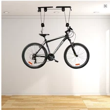 Bike Hoist Ceiling Mount Pulley System Bike Storage Lift Hangers for Garage