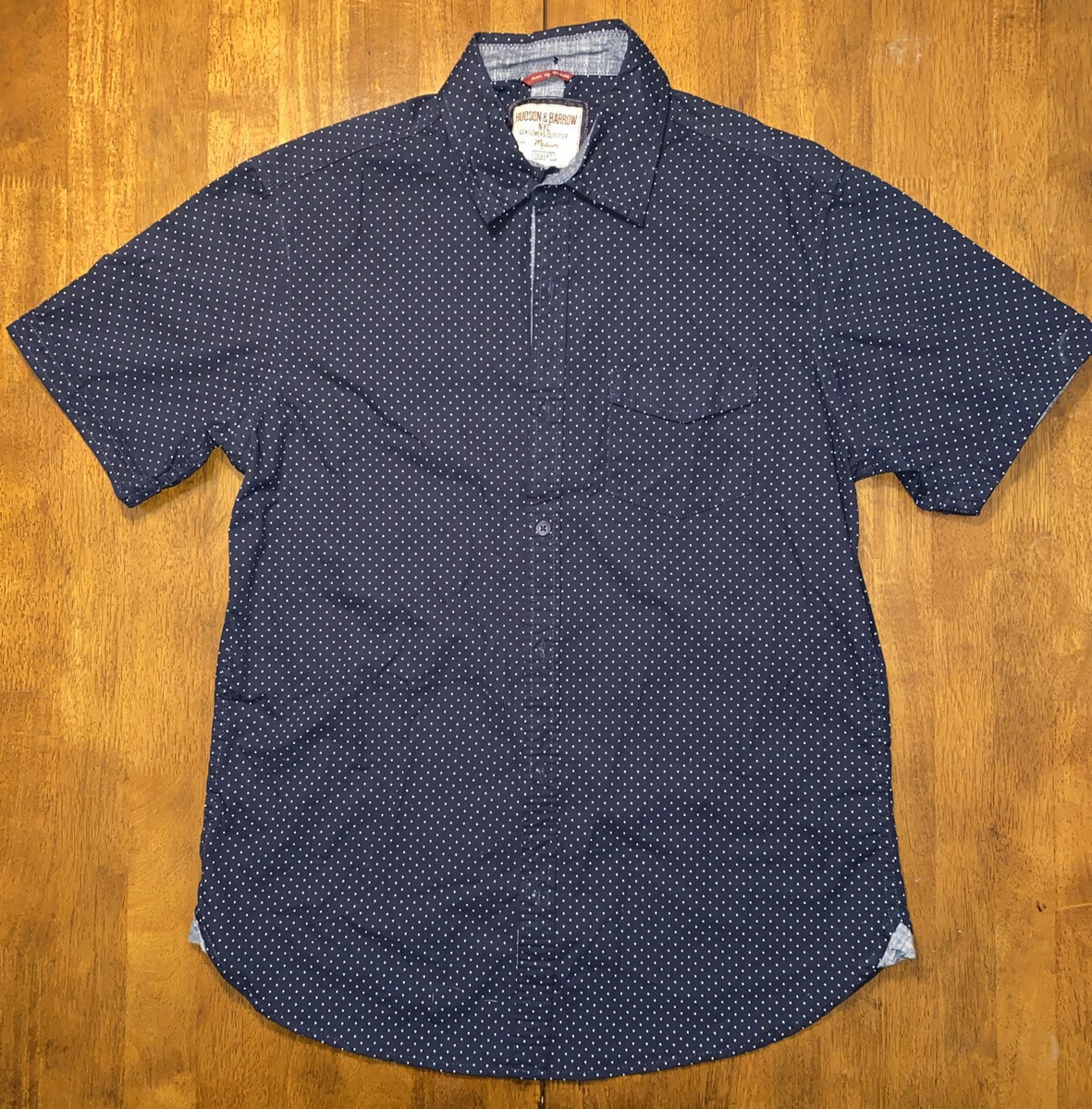 Hudson and Barrow NYC Mens Shirt Sleeve Button Down Shirt Size Medium