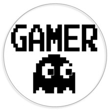 Gamer - 3 Pack Circle Stickers 3 Inch - Retro Video Games Computer
