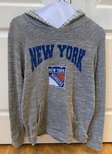 MAJESTIC THREADS GRAY NEW YORK RANGERS PULLOVER HOODIE (SMALL) NHL HOCKEY RARE!