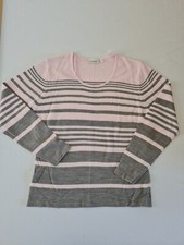 Ladies Jumper Canda Size M Lightweight Long Sleeve Round Neck Pink Mix 12991
