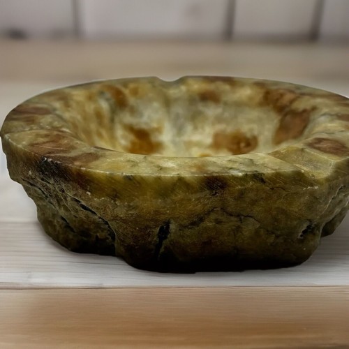 MCM Retro Vintage Aschenbecher echt italienischer Alabaster grober Schnittkante