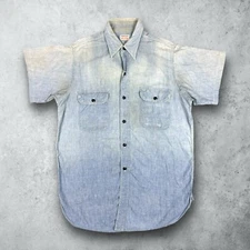 Vintage 50s Hercules Sanforized Chambray Work Shirt Size XL Workwear
