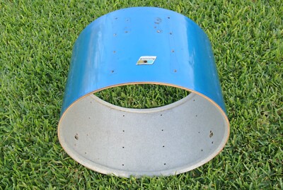 70s LUDWIG CHICAGO 22'' MACH 3-PLY BLUE SILK PEARL BASS DRUM SHELL for SET! K684