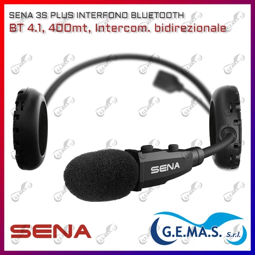 SENA 3S Plus BOOM BT4.1 400m Jet Open Face Headphones Bluetooth Headset Intercom