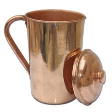 100% PURE COPPER PITCHER WATER JUG 2 LITER WITH AYURVEDIC HEALTH BENEFITS