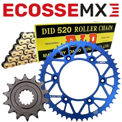 YAMAHA WR250F 2001-2024 DID GOLD CHAIN JT BLUE REAR RENTHAL FRONT SPROCKET KIT