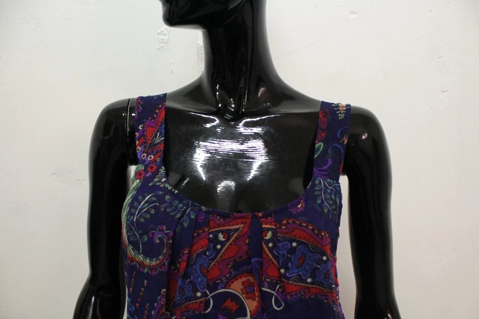 Desigual Vestito Donna Taglia 40 Abito Tubino Dress Senza Maniche Woman Logo - Immagine 2 di 4