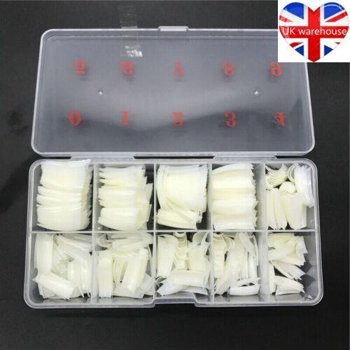 500Pcs/Box Natural French Acrylic False Nail Tips Art 10 Different Sizes DIY UK - Picture 13 of 13