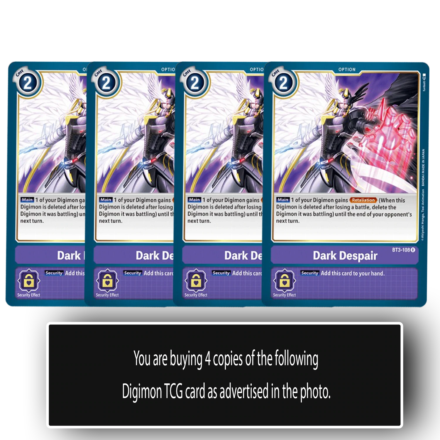 Dark Despair BT3108 R Rare Digimon TCG Card Playset Purple eBay