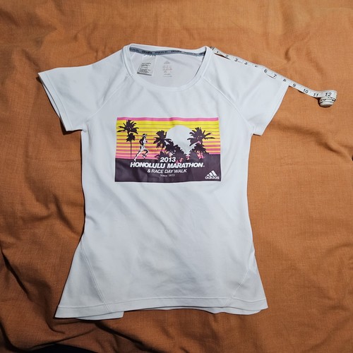 Adidas 2013 Honolulu Marathon T-shirt Womens Size XS Dri-Fit White 55710A - Picture 7 of 13