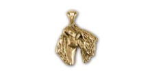 Kerry Blue Terrier Jewelry Gold Vermeil Handmade Kerry Blue Terrier Pendant  KB2