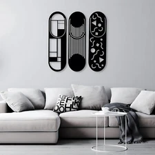 Set of 3 Modern Metal Wall Art, Unique Geometric Wall Art, Modern Wall Decor
