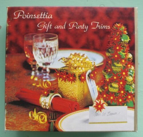 Vintage Christmas Poinsettia Gift and Party Trims