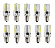 10pcs E12 Candelabra LED Light Bulb C7 64LED 3014SMD Lamp Warm White 110V 120V H