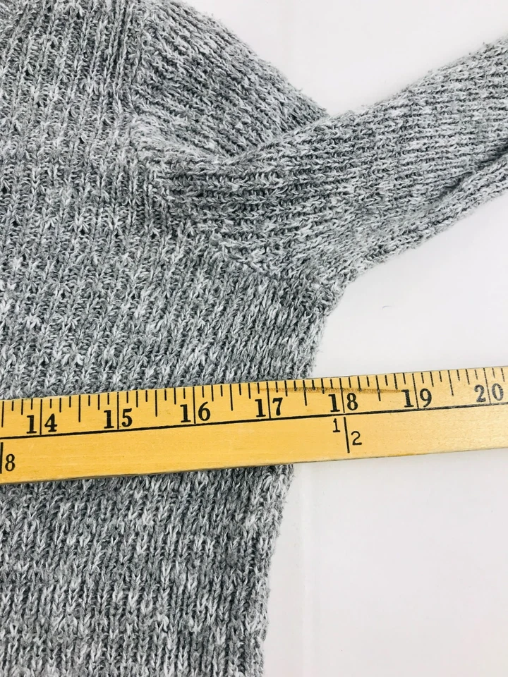 Suéter Hollister, Para Mujer Talla Mediana, Gris, Crema, Pullover, Dobladillo Detalle Encaje Foto 4 de 4