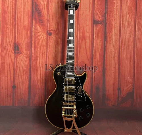 Lp '57 Black Beauty Electric Guitar Solid Mahogany Vibrato Ebony Black Fast Ship