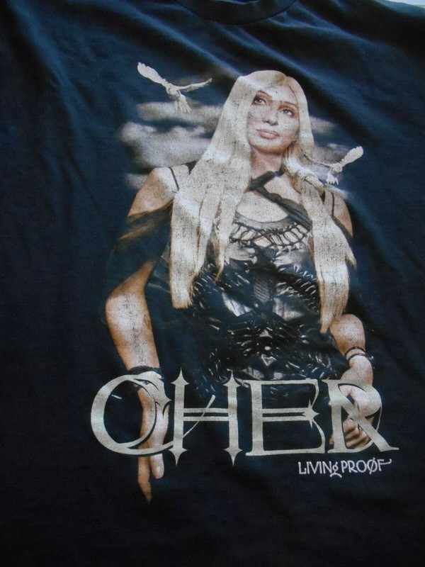 Vintage Cher Living Proof Farewell Tour 2002 Black T-Shirt Size 2XL Alstyle