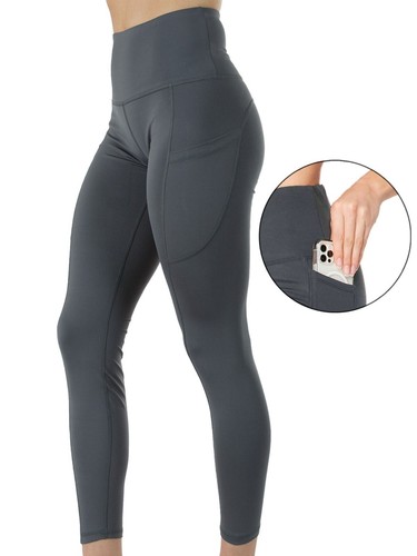 Women's High Waist Yoga Leggings with Two Side Pockets Sports Legging Pants - Picture 14 of 37