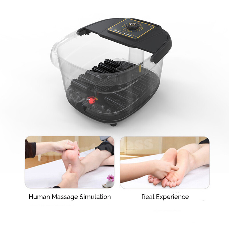 Electric Foot Spa Massager Roller Scrapping TCM Heat Soak Home Bath Tub Massage
