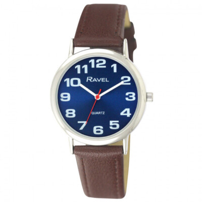Ravel Navy Face Herren Unisex fett GROSSE Zahl Uhr mit GROSSER klar leicht ablesbar 49,1