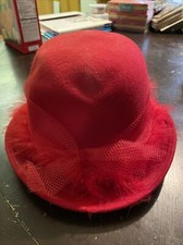 Golden Gate Hat Co Wool / Lana Fedora Red Feather 6 3/4 Made in USA