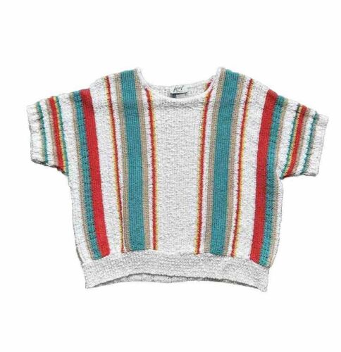 Vintage KORET ladies LARGE Knit Striped Top Spring Sweater - Afbeelding 1 van 4