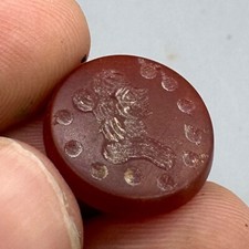 Unique rare ancient Roman agate stone king intaglio rare cabochon