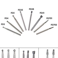 10pcs Dental Round Carbide FG Burs fit Dental Fast High Speed Handpiece