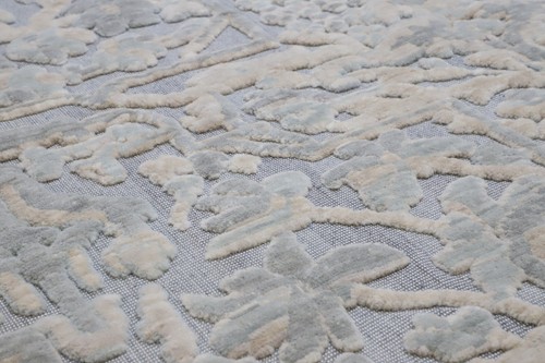 Modern Designer Teppich aus Echte Wolle Relief Design 180 x 255 cm Beige Farbe - Bild 8 von 14