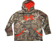 UNDER ARMOUR Green Camo Long Sleeve Fleece Hoodie Youth Boys size YXL