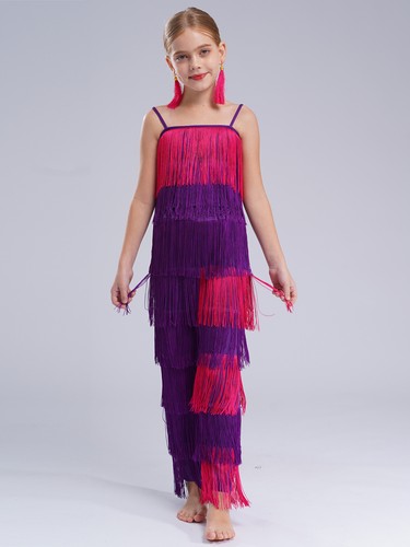 Girls Outfits Dress-up Crop Tops And Pants Show Costumes Solo Dancewear Teens - Picture 50 of 88