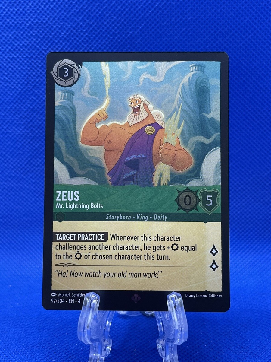 Disney Lorcana Ursula's Return Zeus Mr Lightning Bolts 92/204 Cold Foil |  eBay