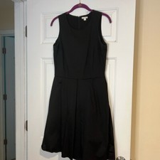 GAP Fit & Flare Elegant Black Sleeveless Dress w/ Pockets Cotton/Spandex Belnd