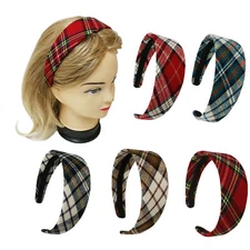 Plaid Wide Headband for Women Girls Fahionsolid Hairband