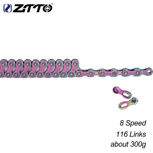 Road Bike Colorful Chain 8s 9s 10s 11s Speed Chain Universal with Missing Link - Picture 12 of 36