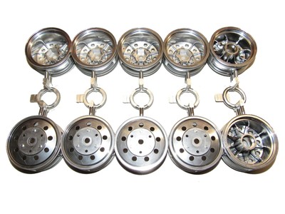 Tamiya 56309 Ford Aeromax 1/14 Semi Chrome Full Set Wheels Rims (10)