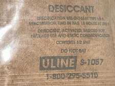 ULINE DESICCANTS S-1057 (6 packages)  in Sealed Poly Bag