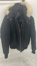 Moose Knuckles Mens Down Filled White Fur Tri...